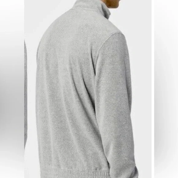 ***NEW Fila Heather Grey VELOUR Track Jacket with logo and weighted zipper (M) - Picture 15 of 16